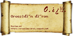 Oroszlán Áron névjegykártya